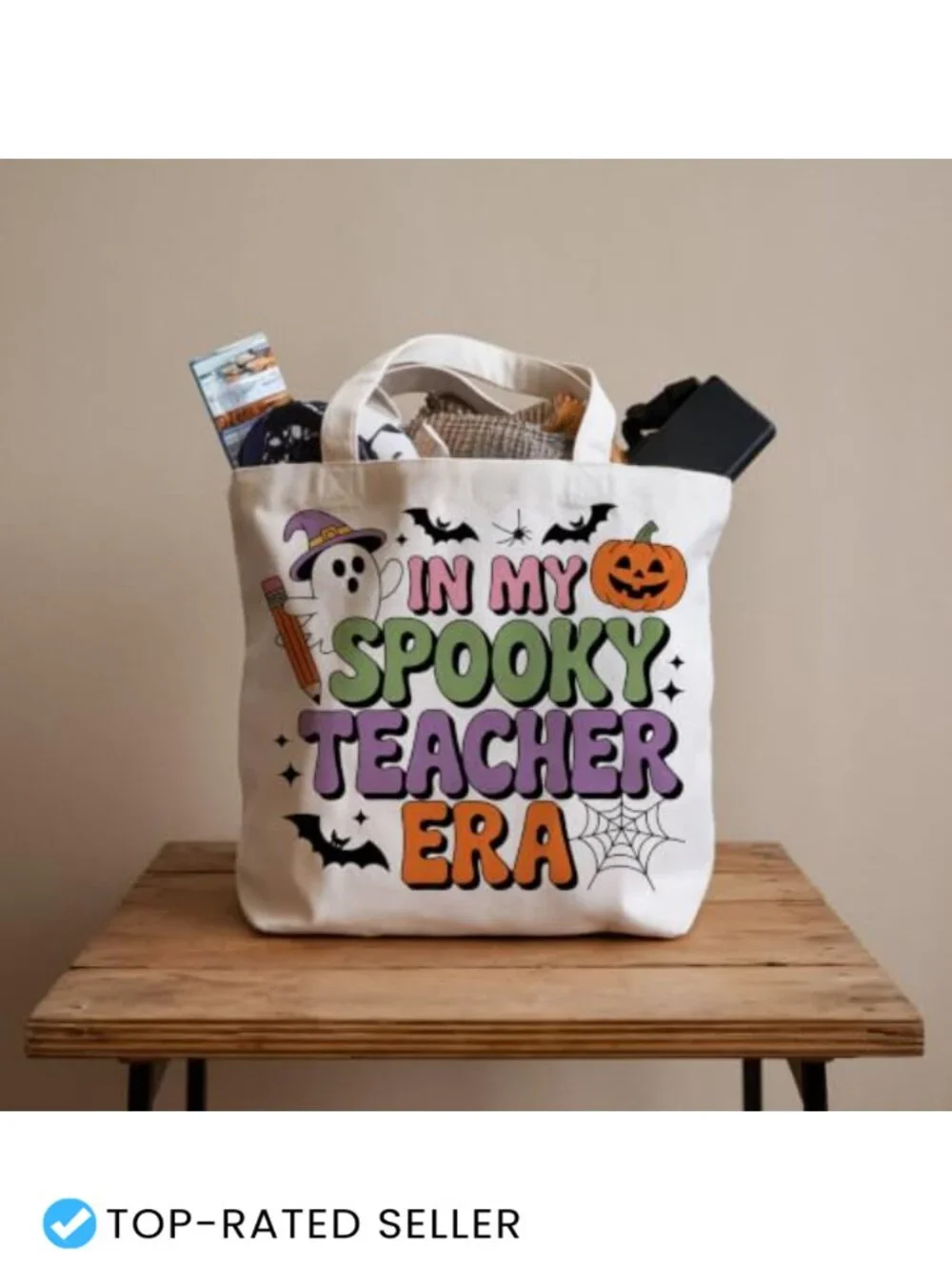 Canvas Tote Bag for Women Halloween Work Bag Laptop Shopper Shoulder